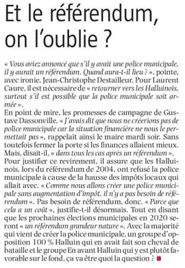 20180215 Police municipale 2 VdN revue de presse