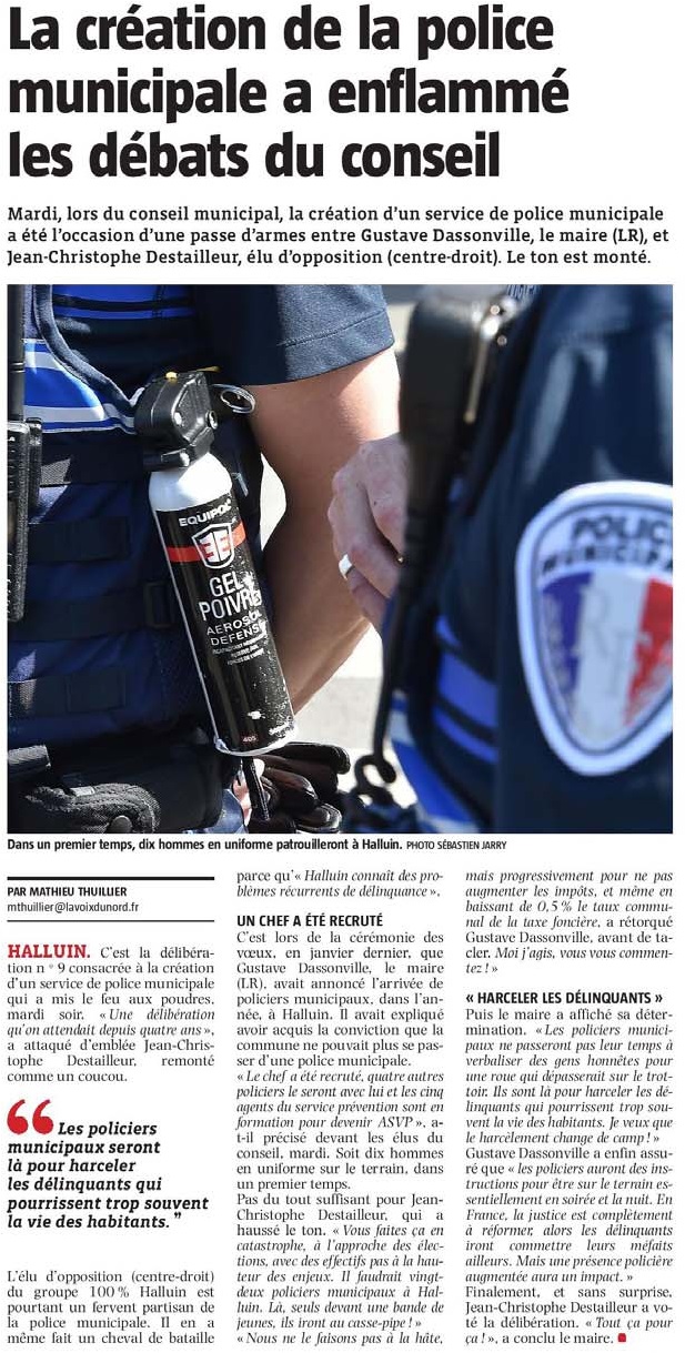 20180628 Police Municipale cration VdN revue de presse