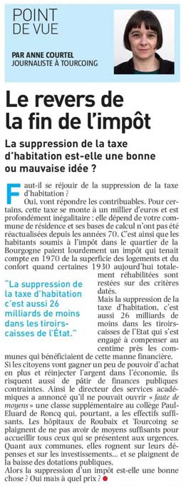 20190624 Taxe Habitation Point de vue NE revue de presse