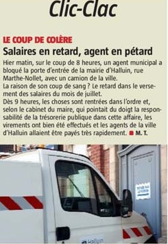 20190702 Mairie salaire en retard agent en colre VdN revue de presse