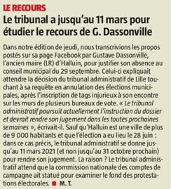 20201002 Recours dassonville VdN revue de presse