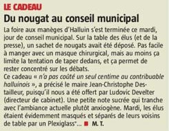 20201003 Nougat au conseil municipal VdN revue de presse