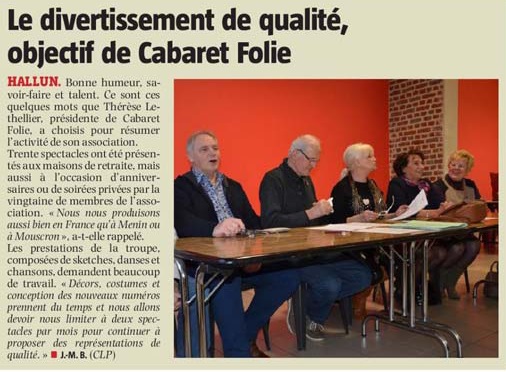 20180317 Cabaret Folie VdN revue de presse