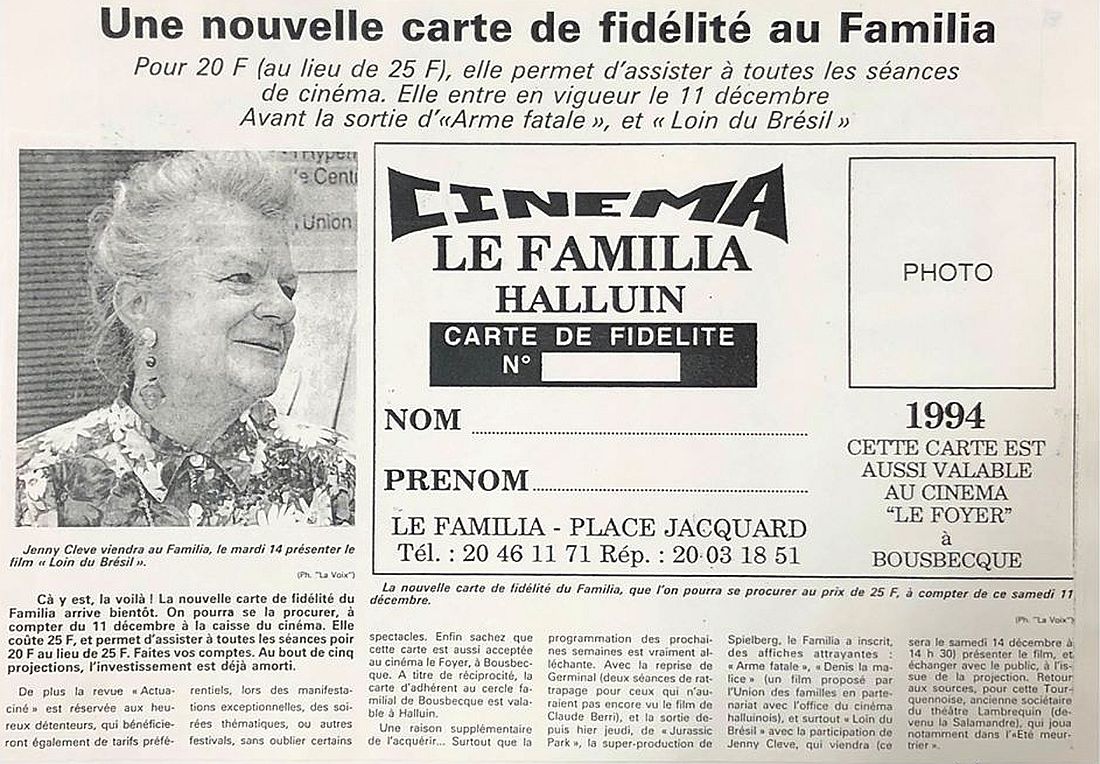 Jenny Clve en 1993carte fidlit Familia o