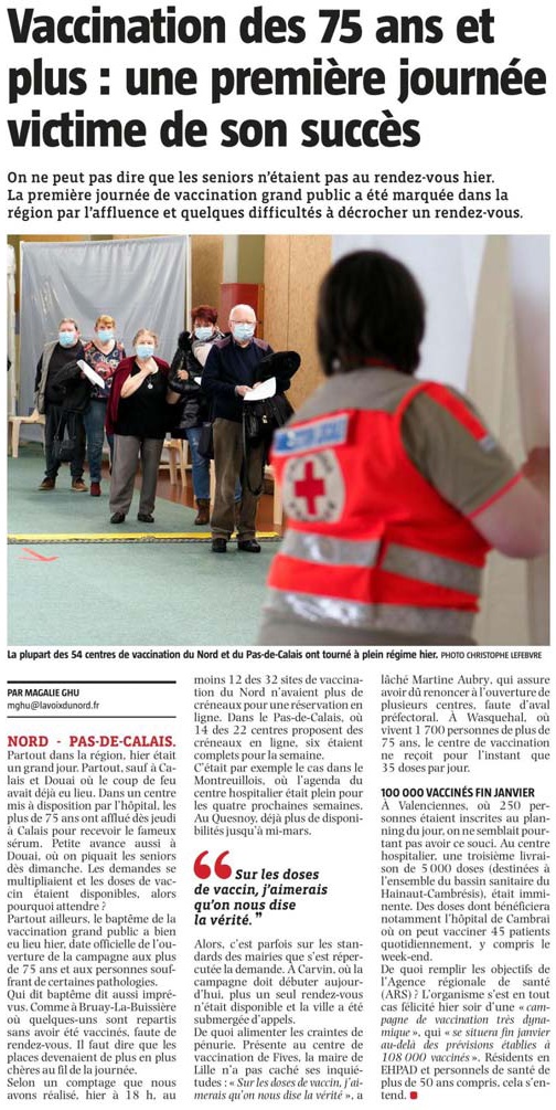 20210119 Vaccinations succs Rgion VdN revue de presse