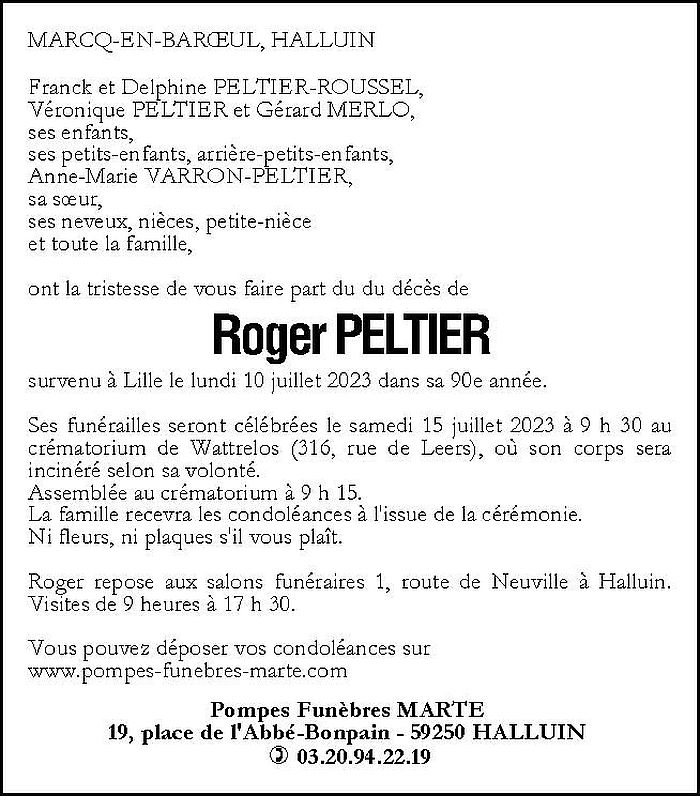 PELTIER Roger Visu presse 1