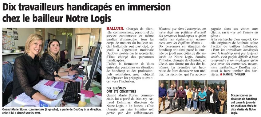 20190518 Handicaps Notre Logis VdN revue de presse