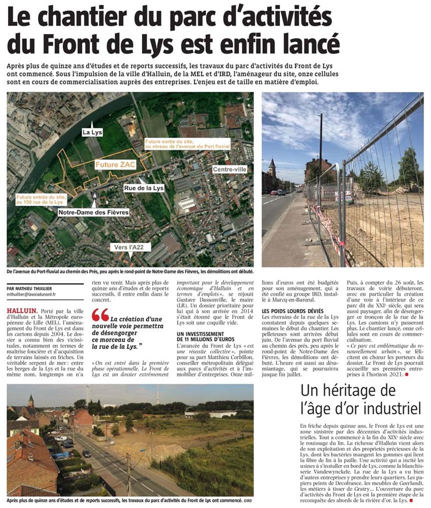 20190710 Front de Lys Dbut travaux VdN revue de presse