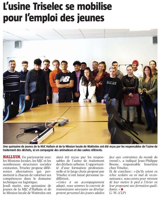 20190914 Triselec emploi jeunes VdN revue de presse