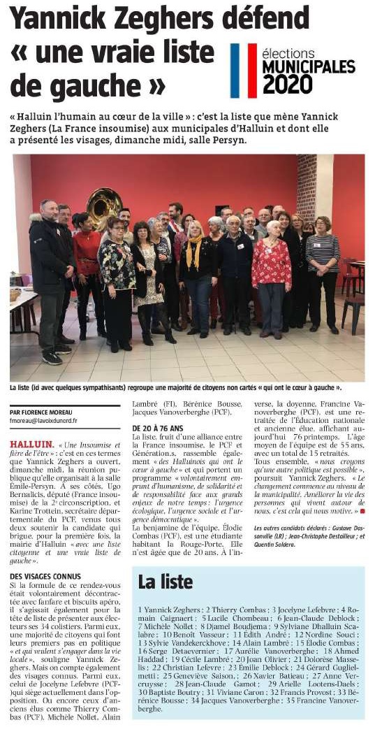 20200225 Municipales 2020 Liste Zeghers revue de presse