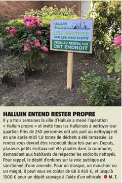 20200930 Halluin ville propre VdN revue de presse