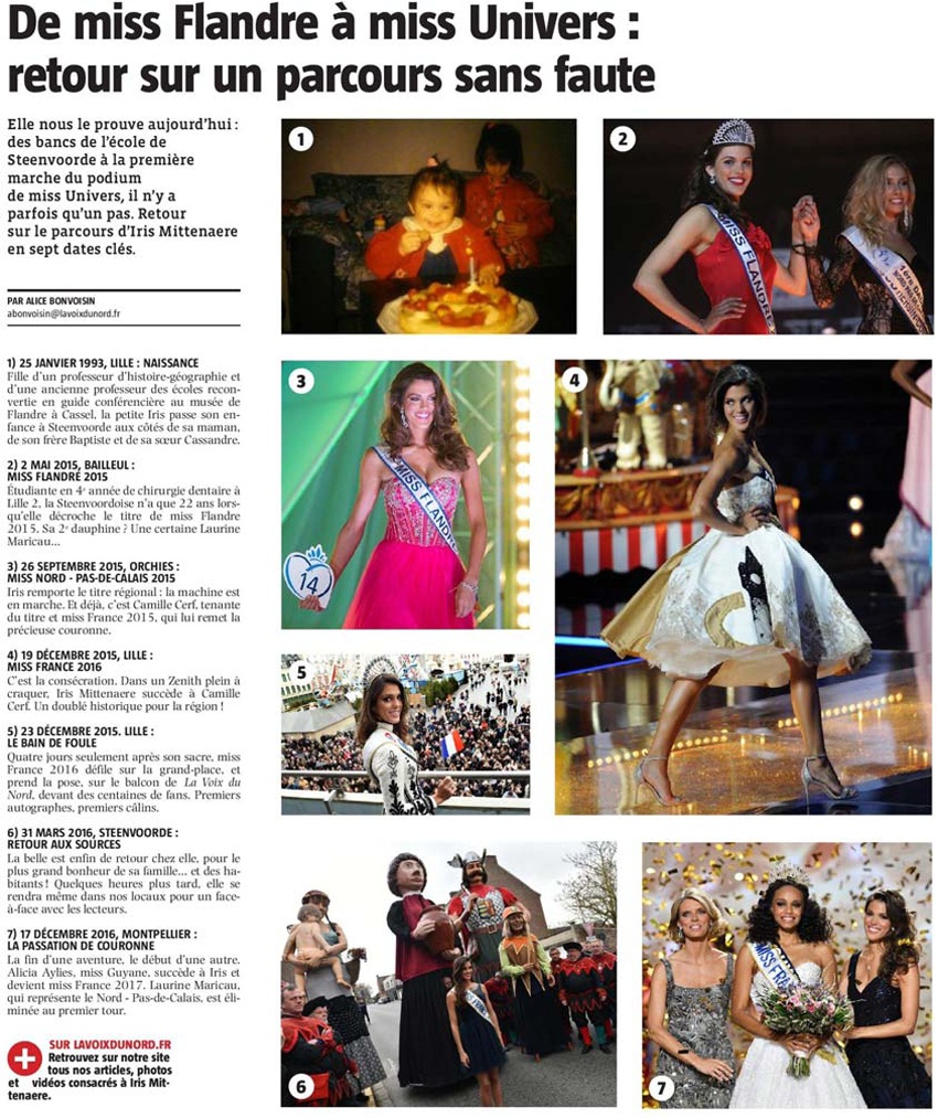 170131 Iris Mittenaere Miss Univers 3 VdN et NE revue de presse