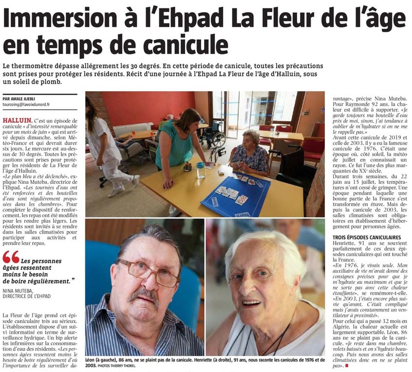 20190626 EHPAD Halluin Canicule VdN revue de presse