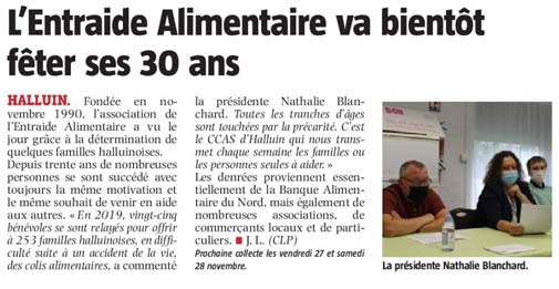 20200910 Entraide alimentaire 30 ans VdN revue de presse