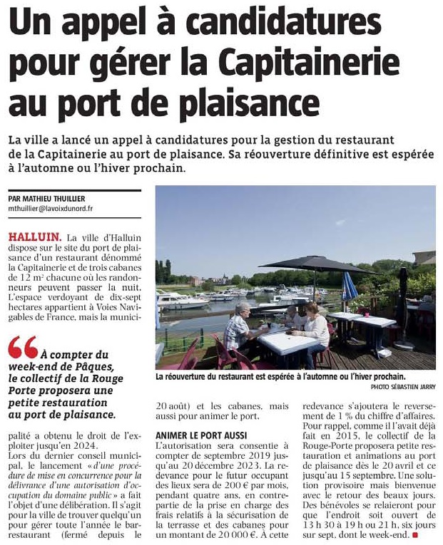 20190412 Candidature Resto Port de Plaisance Vdn revue de presse