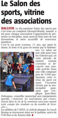 20190909 salon des sports 2019 VdN revue de presse