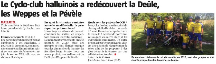 20210215 cyclo club 2021 VdN revue de presse 1