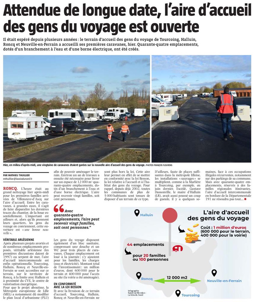 20191203 Aire Gens du voyage ouverte VdN revue de presse