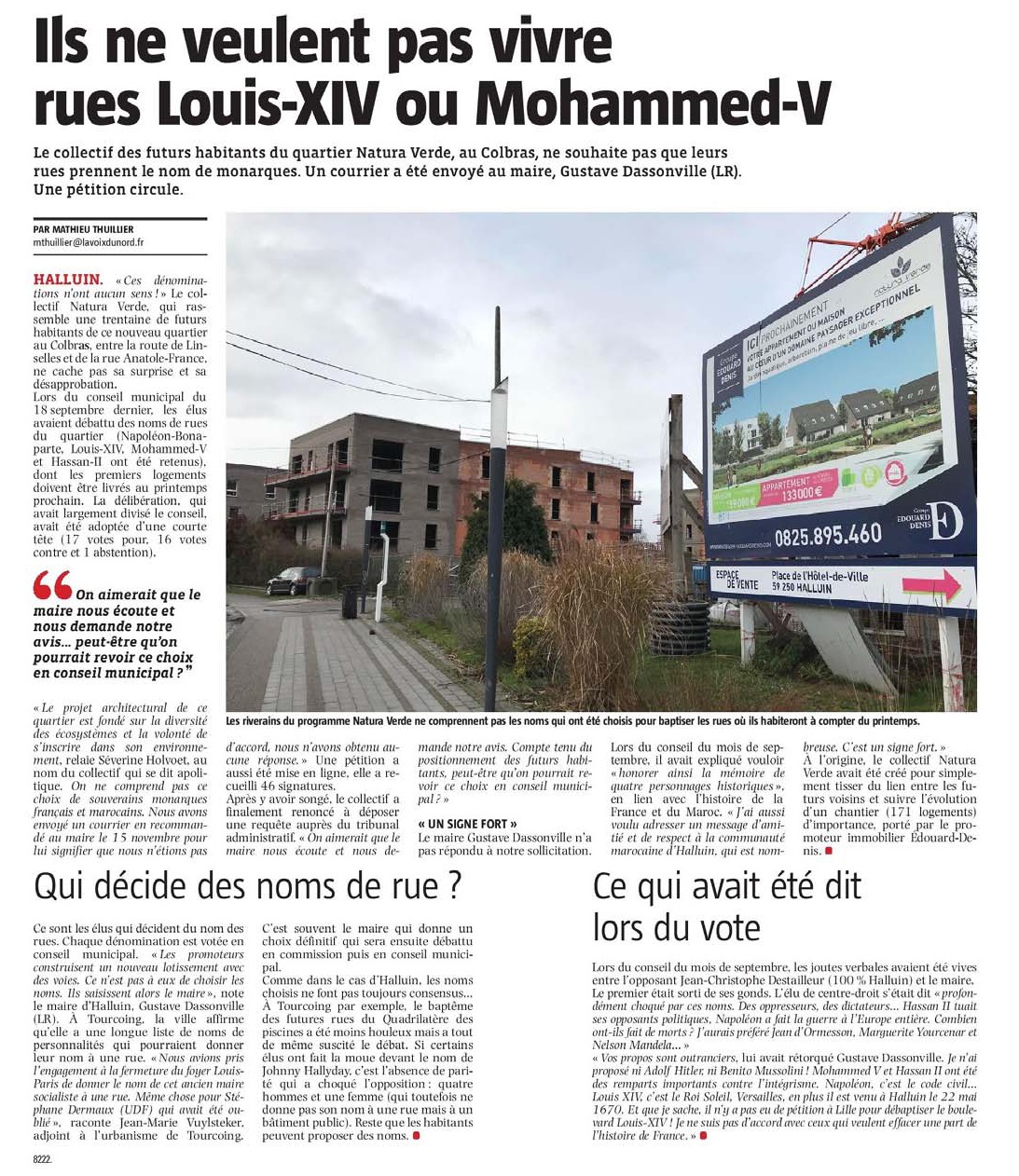 20190113 Ptition 2 noms de rues VdN revue de presse